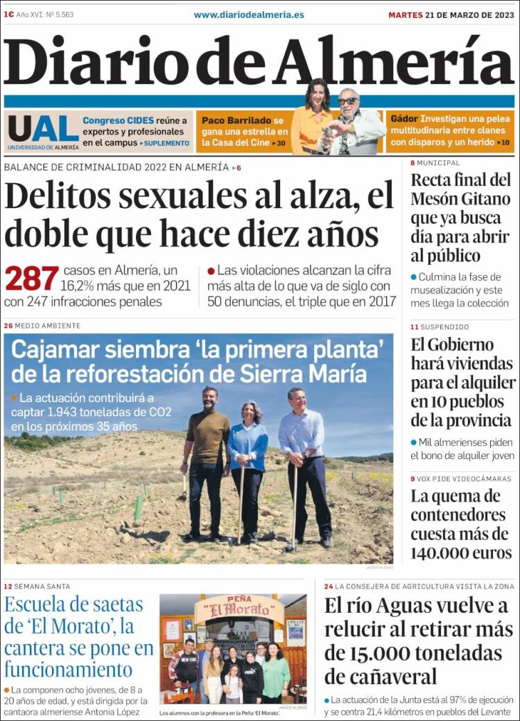 Portada de Diario de Almería (España)