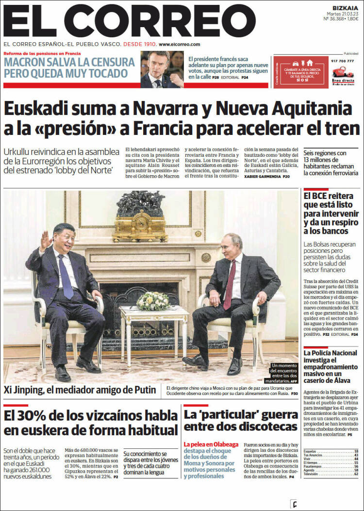 Portada de El Correo (España)