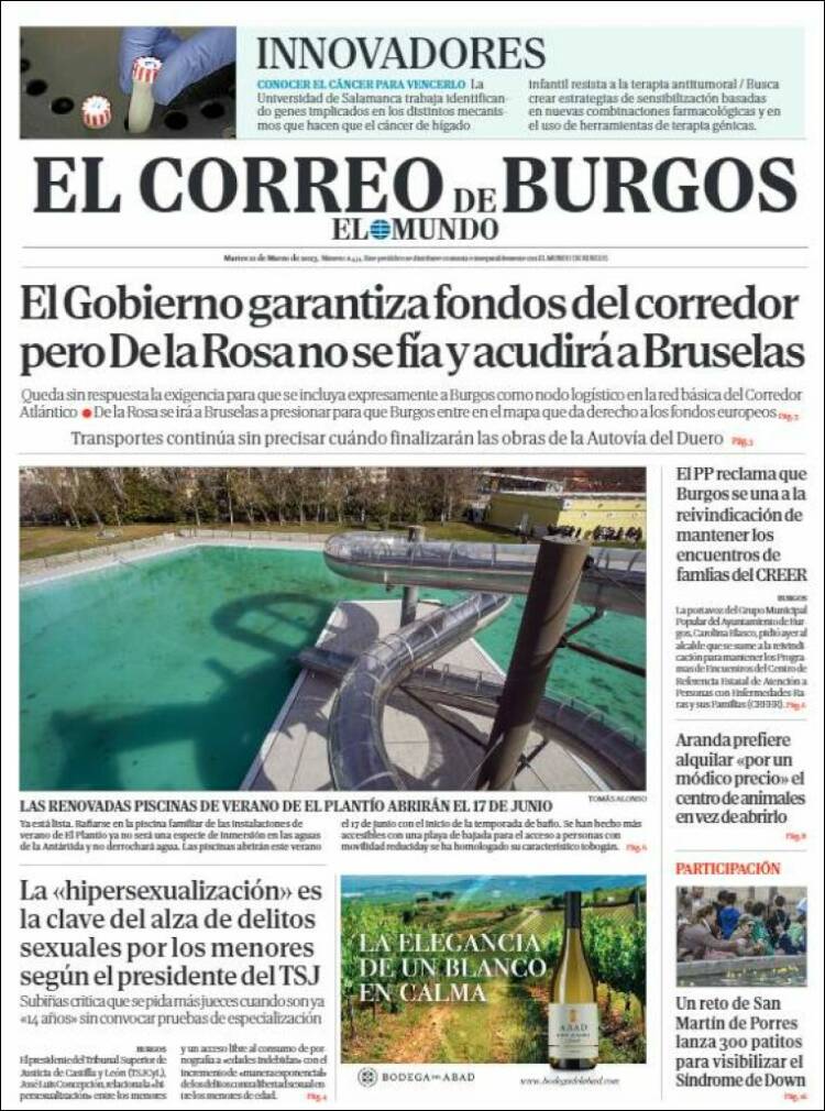Portada de El Correo de Burgos (España)