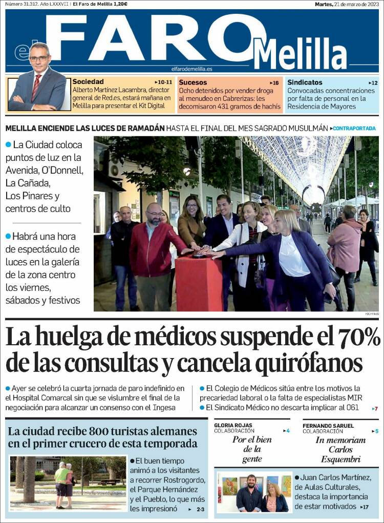 Portada de El Faro de Melilla (España)