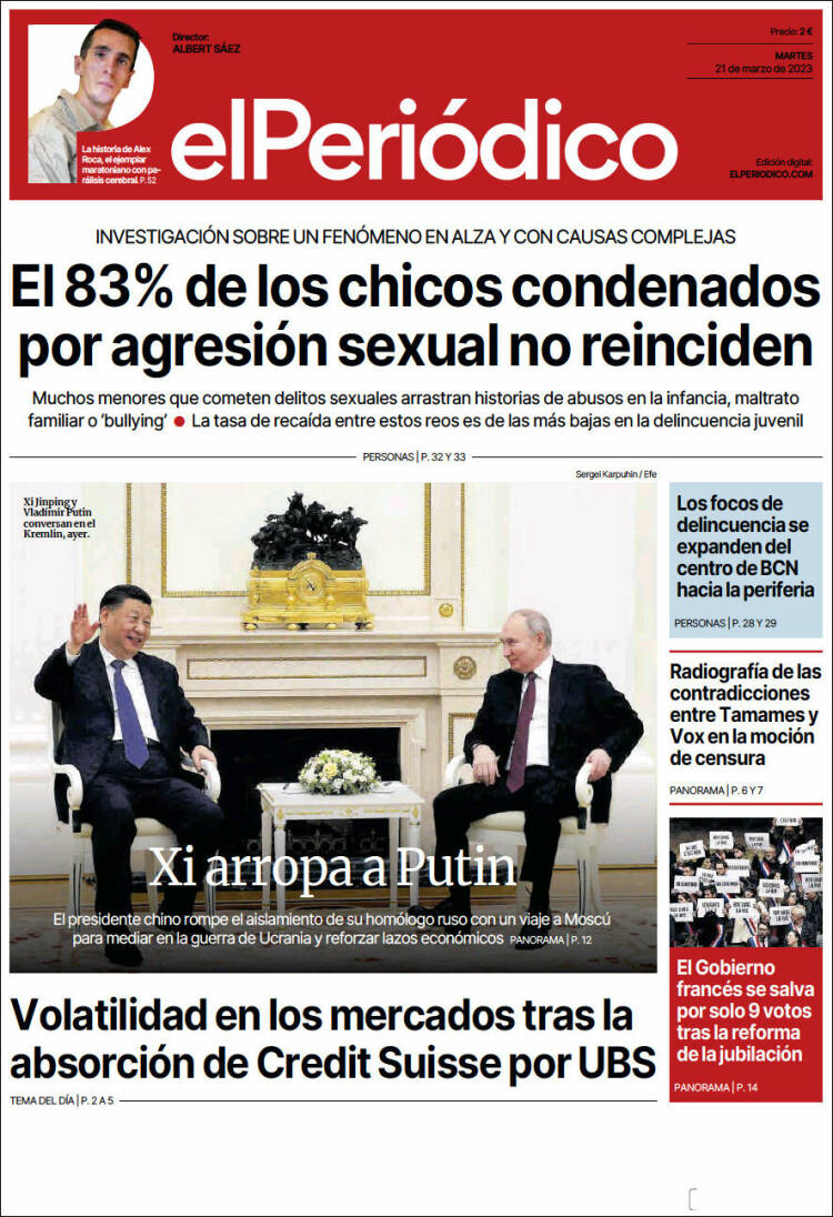 Portada de El Periódico (España)