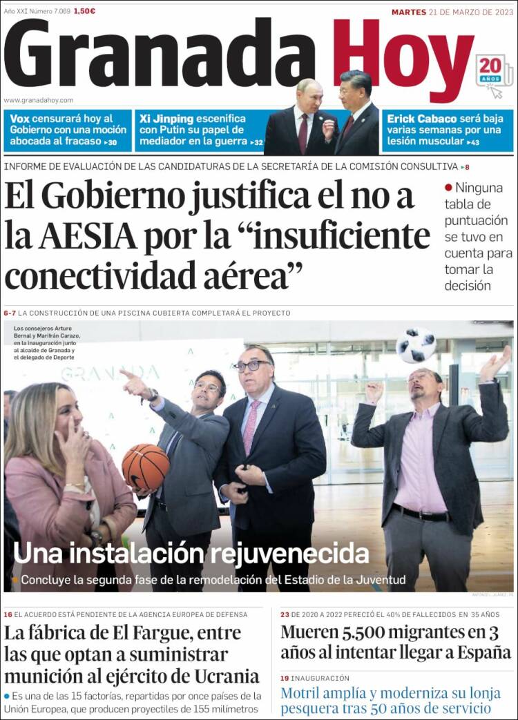 Portada de Granada Hoy (España)