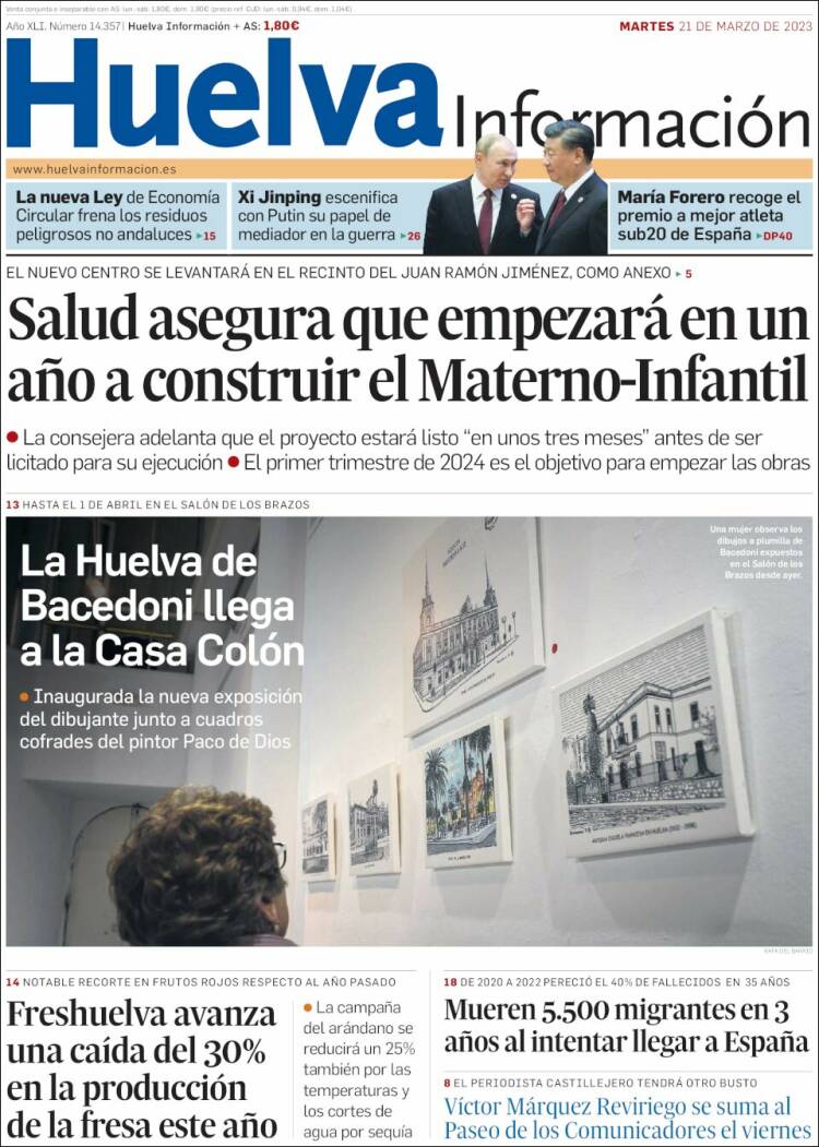Portada de Huelva Información (España)