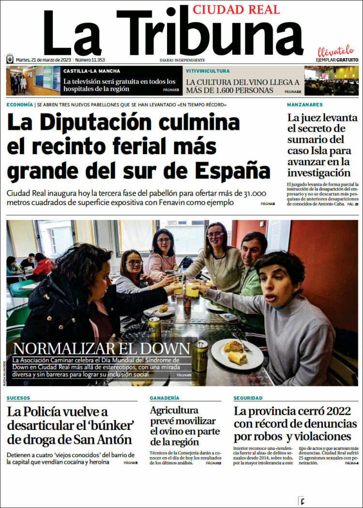 Portada de La Tribuna de Ciudad Real (España)