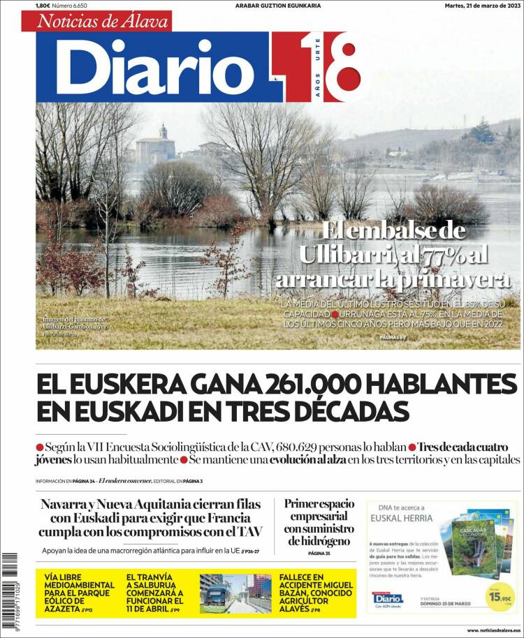 Portada de Noticias de Álava (España)