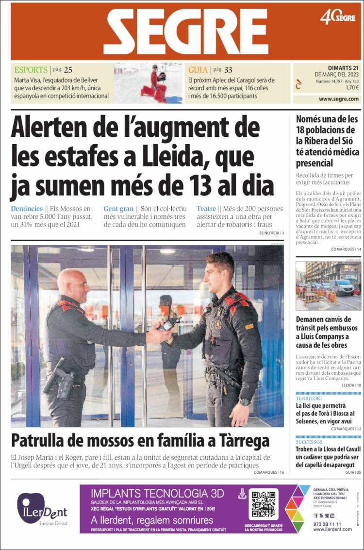 Portada de Segre (España)