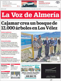 Portada de La Voz de Almería (España)