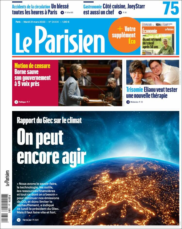 Portada de Le Parisien (Francia)