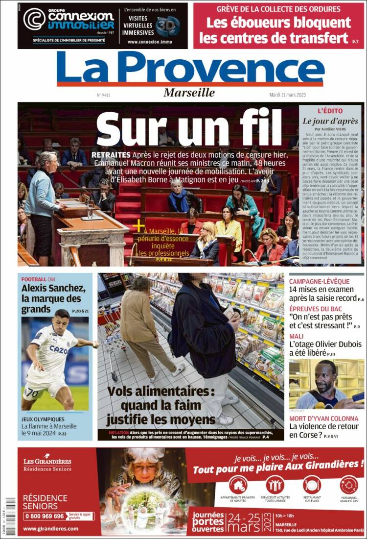Portada de La Provence (Francia)
