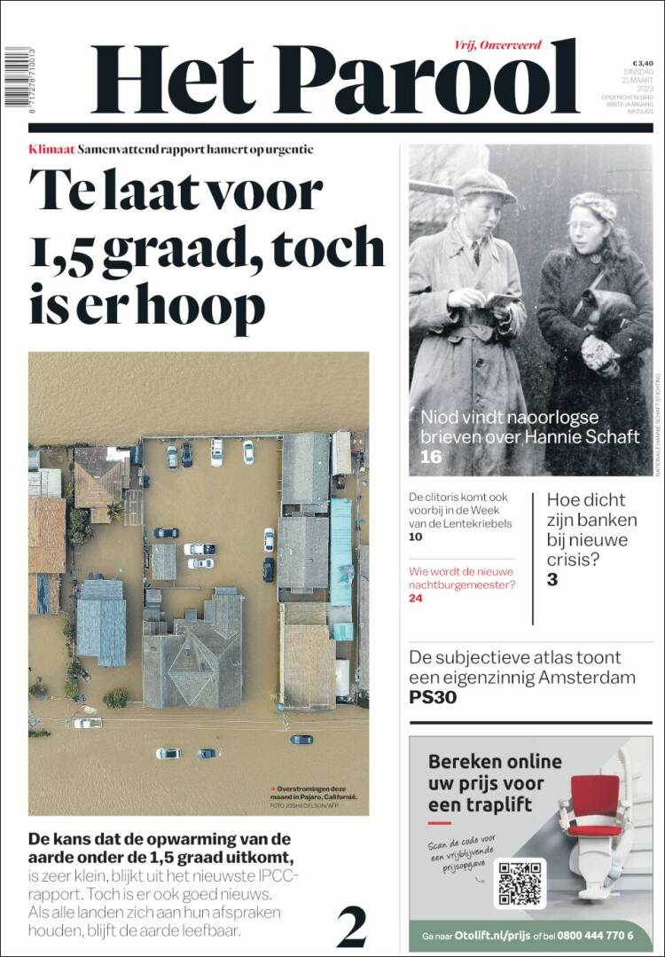 Portada de Het Parool (Pays-Bas)