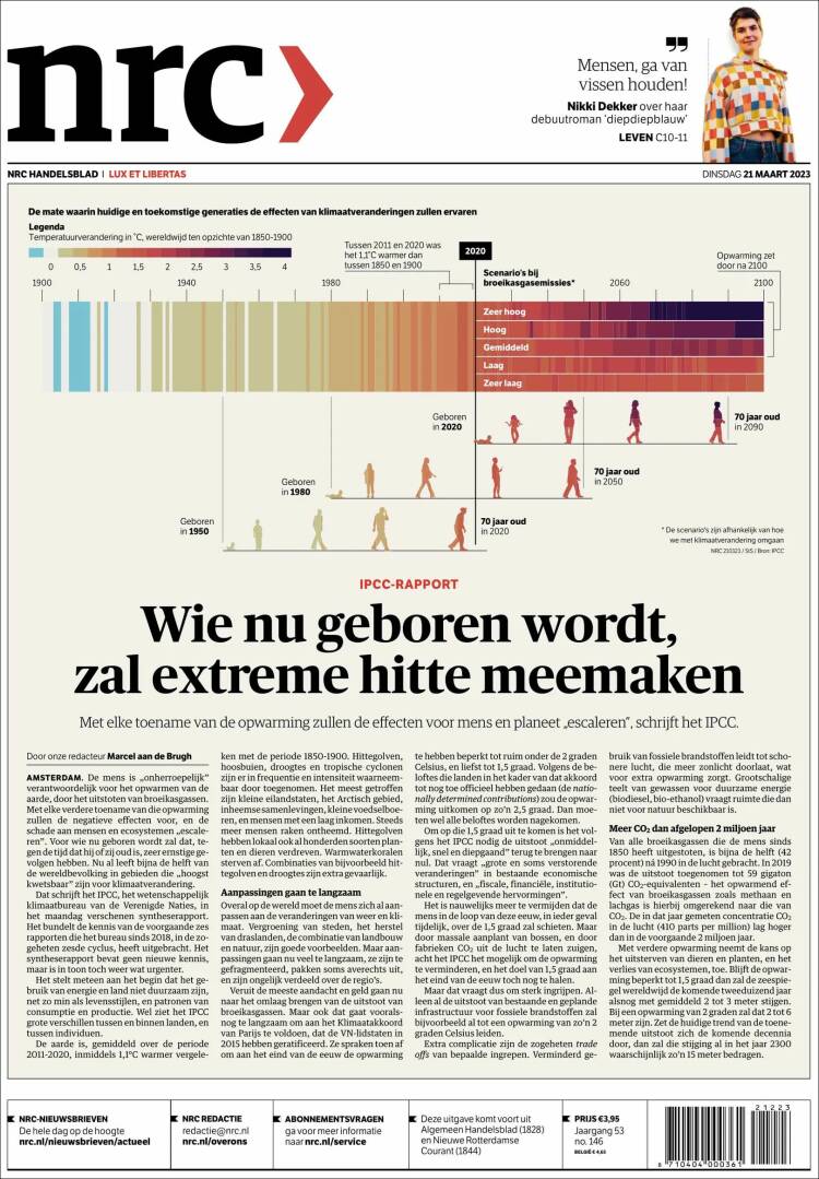 Portada de NRC Handelsblad (Países Bajos)