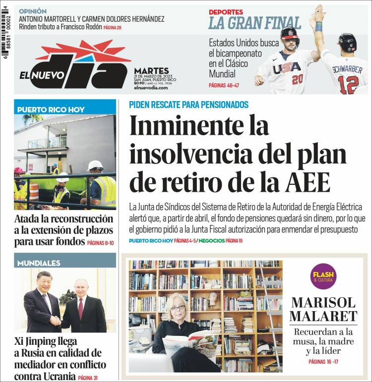 Portada de El Nuevo Día (Puerto Rico)