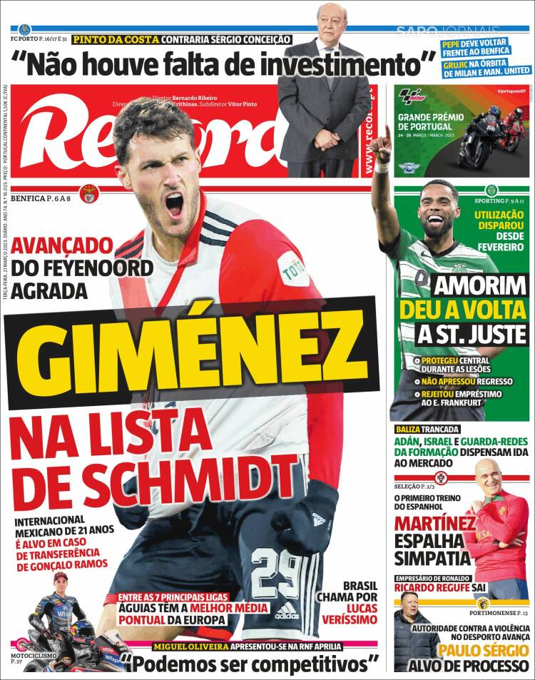 Portada de Record (Portugal)