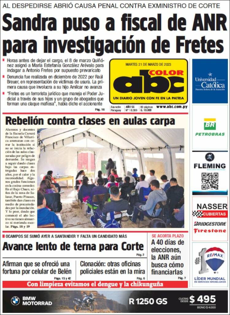 Portada de ABC Color (Paraguay)