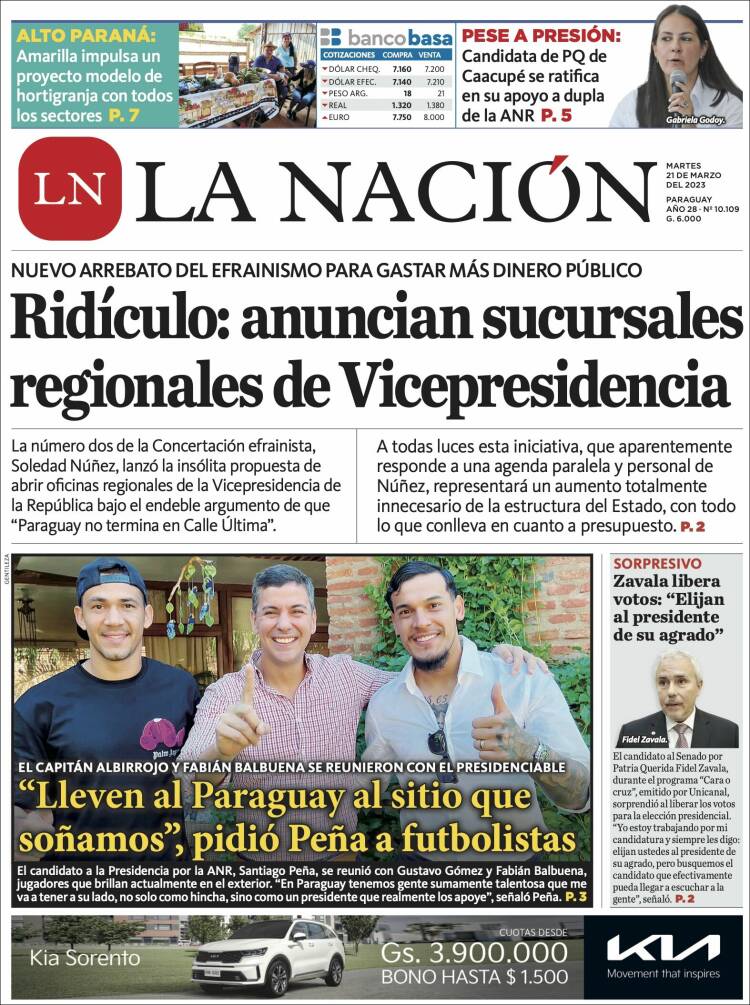 Portada de La Nación (Paraguay)