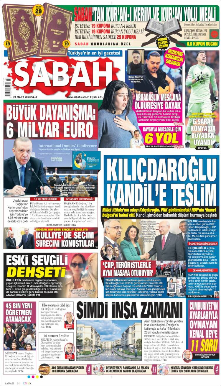 Portada de Sabah (Turqu&iacute;a)