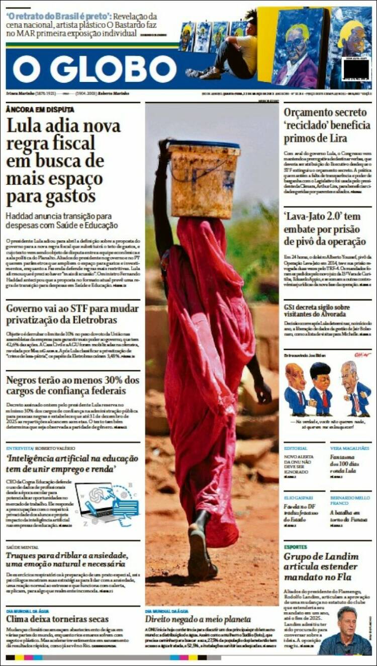 Portada de O Globo (Brasil)