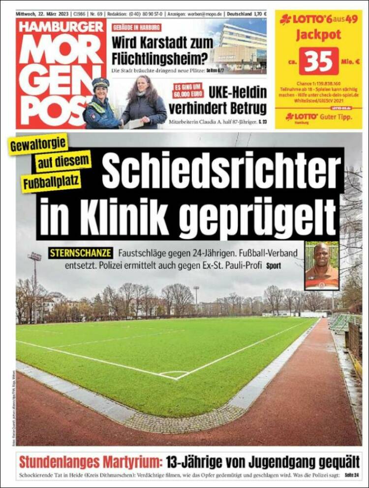 Portada de Hamburger Morgenpost  (Alemania)