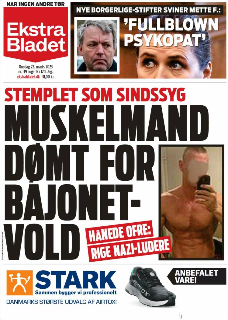 Portada de Ekstra Bladet (Dinamarca)