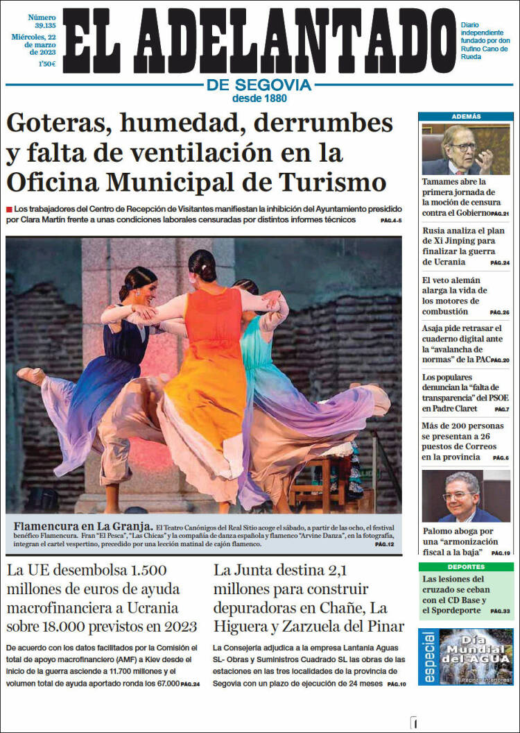 Portada de El Adelantado de Segovia (España)