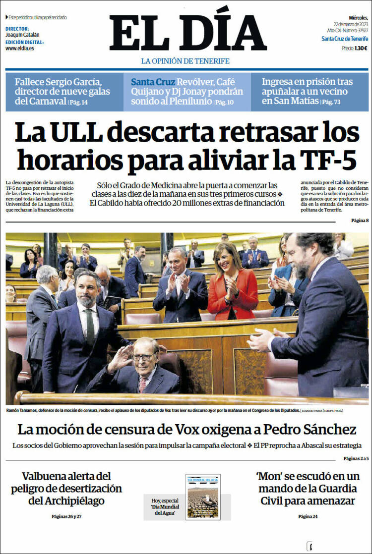 Portada de El Día (España)