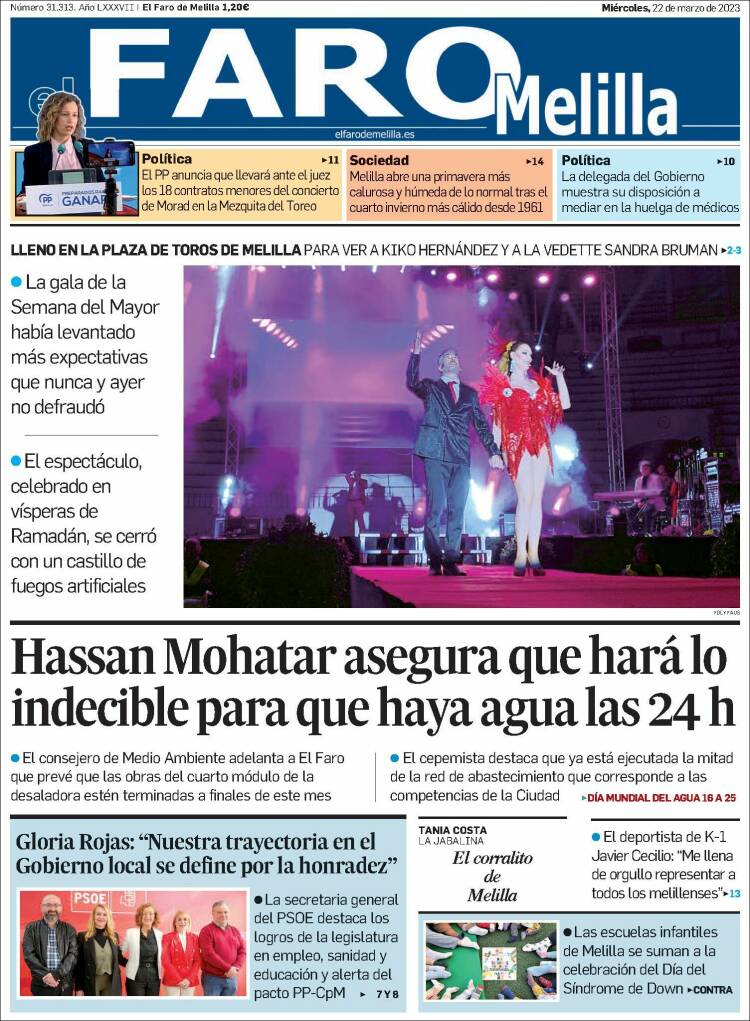 Portada de El Faro de Melilla (España)