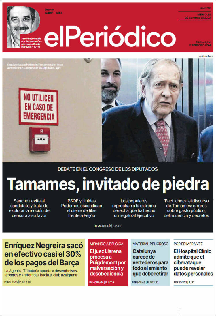 Portada de El Periódico (España)