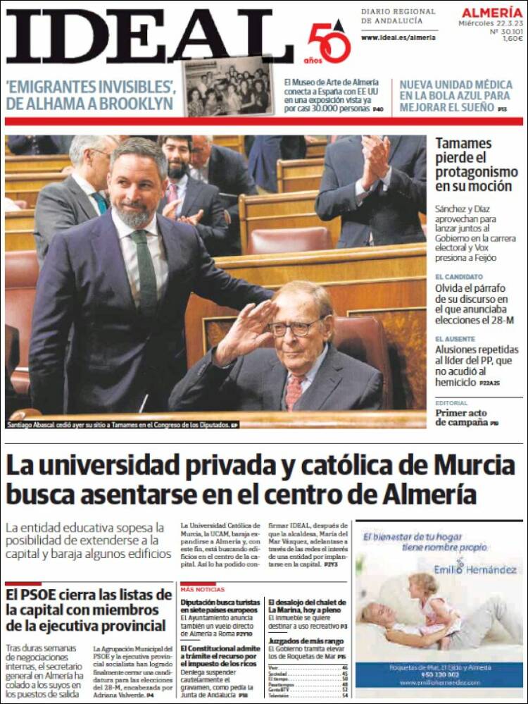 Portada de Ideal Almeria (España)