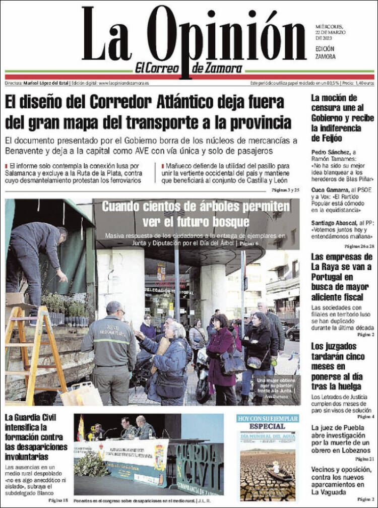 Portada de La Opinión - El Correo de Zamora (España)