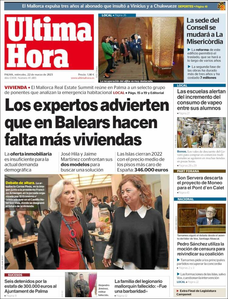 Portada de Última Hora (España)