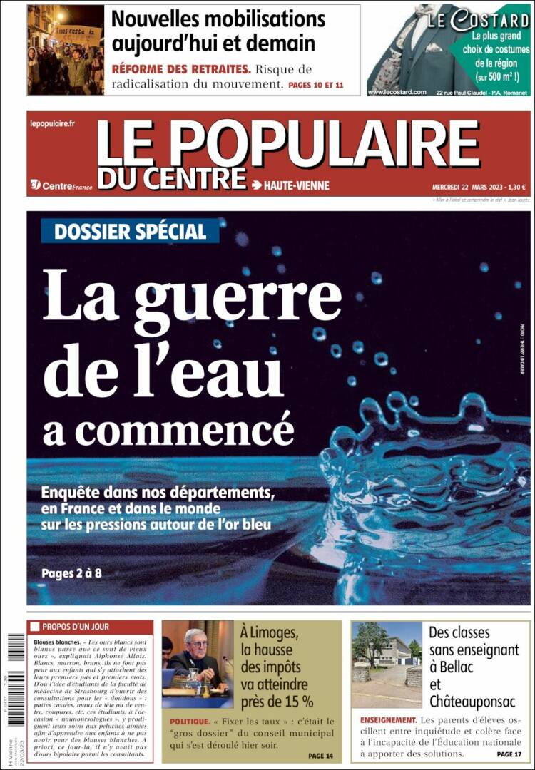 Portada de Le Populaire du Centre (Francia)