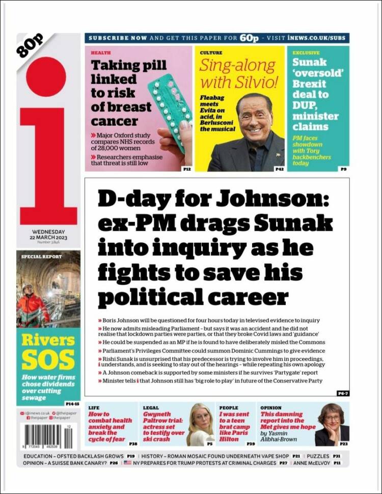 Portada de The i (Royaume-Uni)