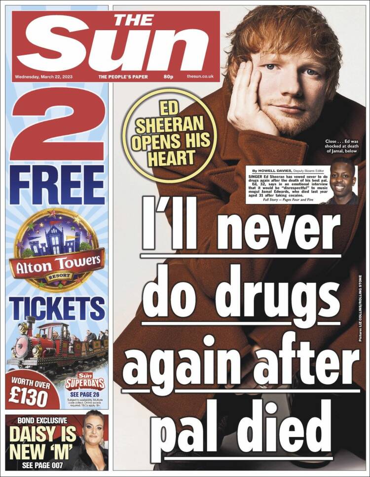 Portada de The Sun (Royaume-Uni)