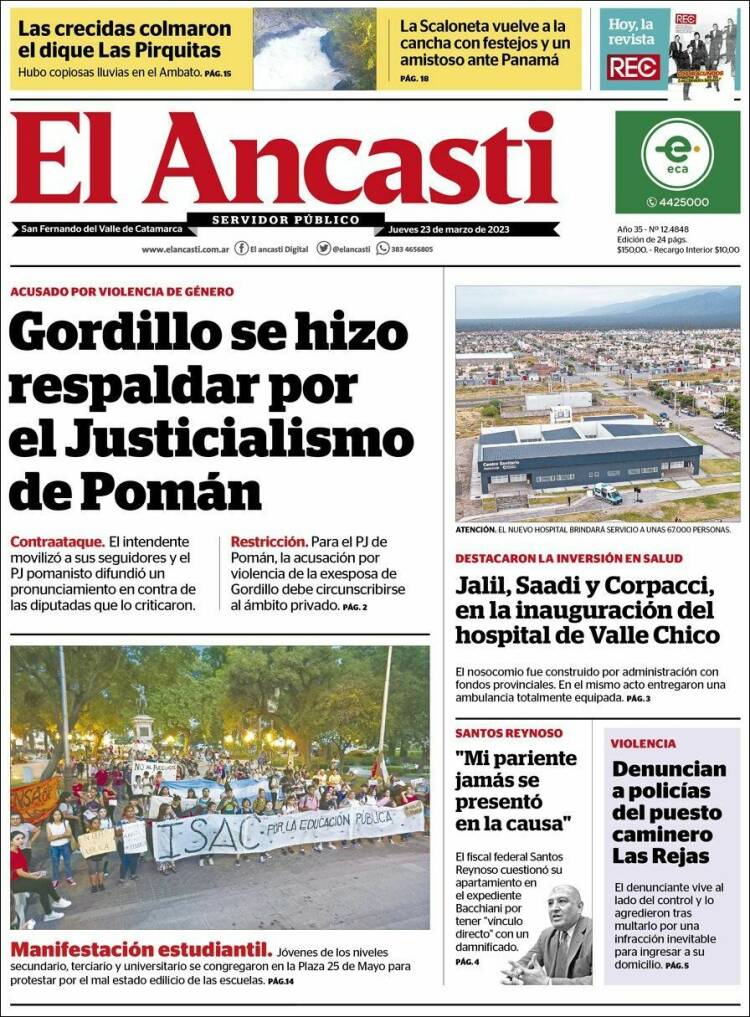 Portada de El Ancasti (Argentina)