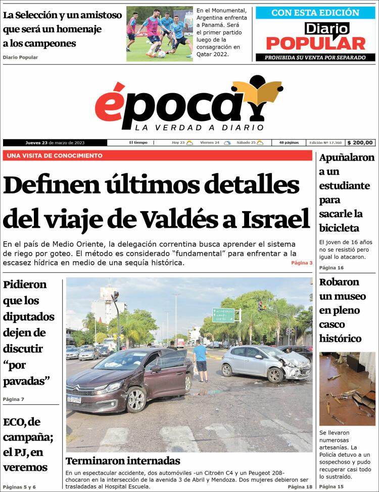 Portada de Diario Época (Argentina)