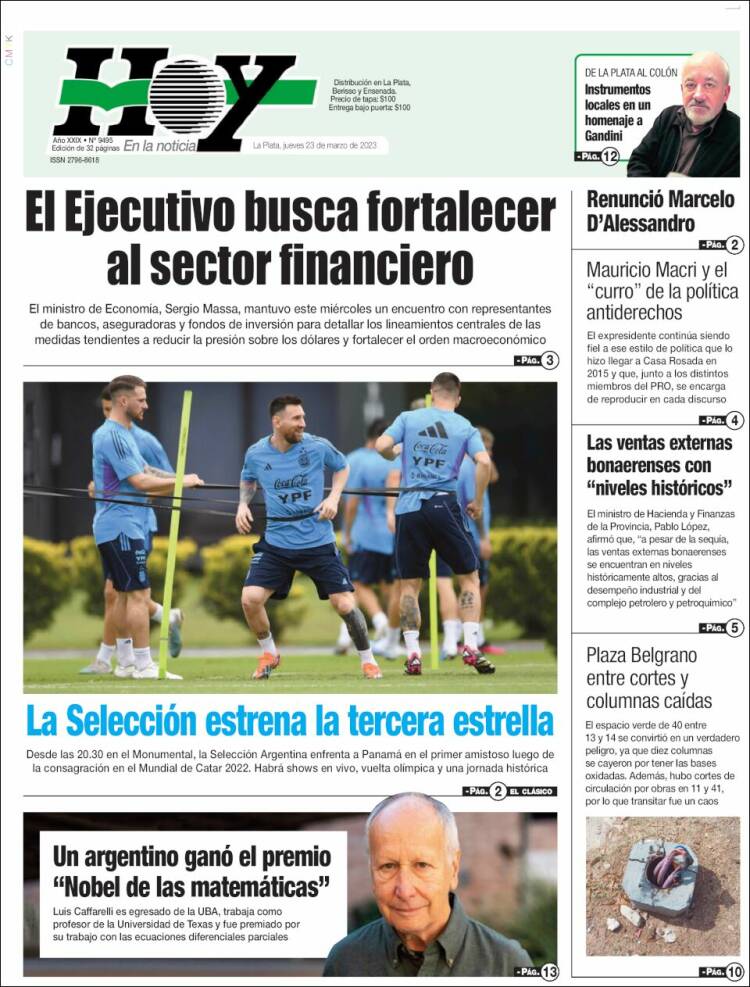 Portada de Diario Hoy (Argentina)