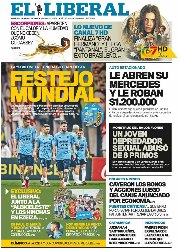 Portada de Diario El Liberal (Argentina)