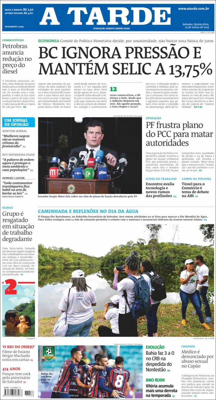 Portada de Diário A Tarde (Brasil)