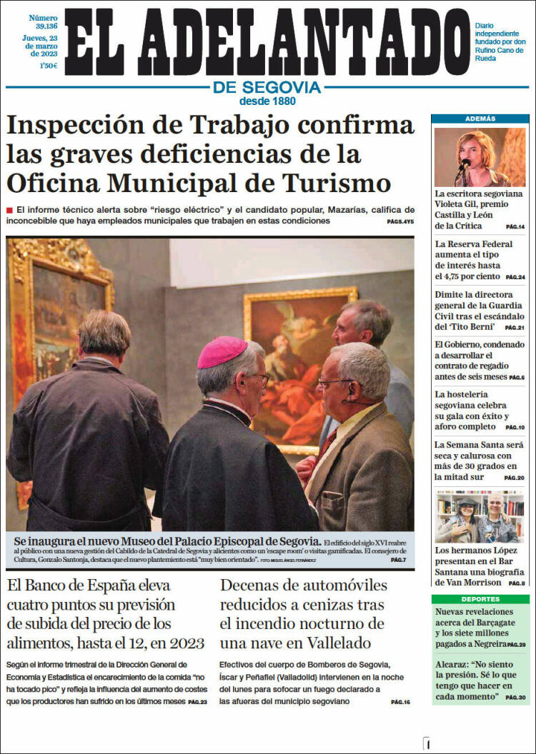 Portada de El Adelantado de Segovia (Spain)