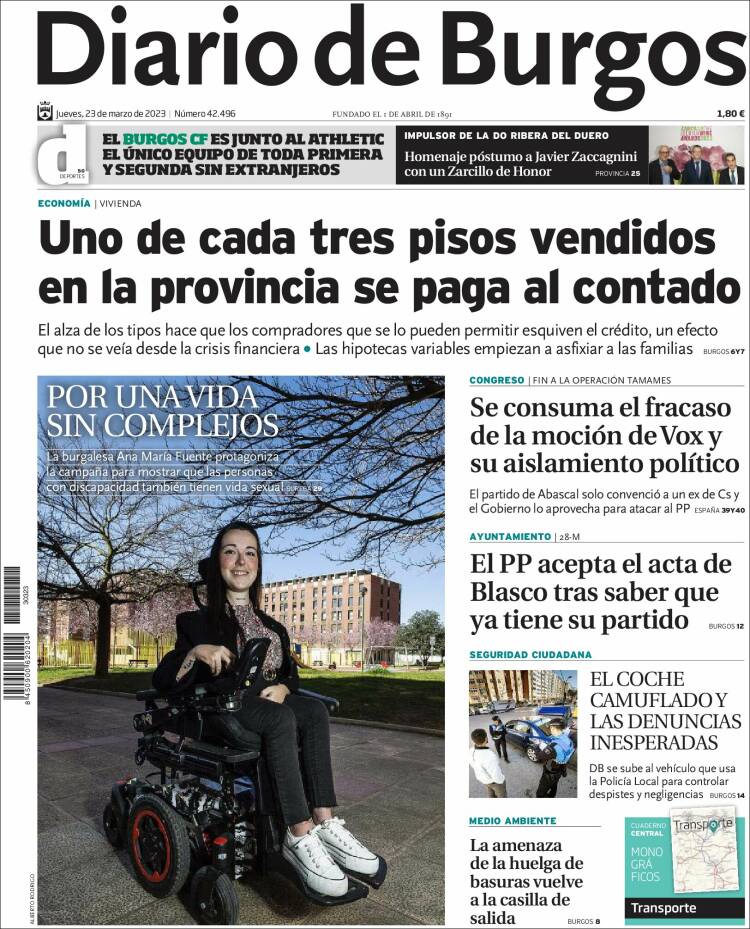 Portada de Diario de Burgos (Spain)