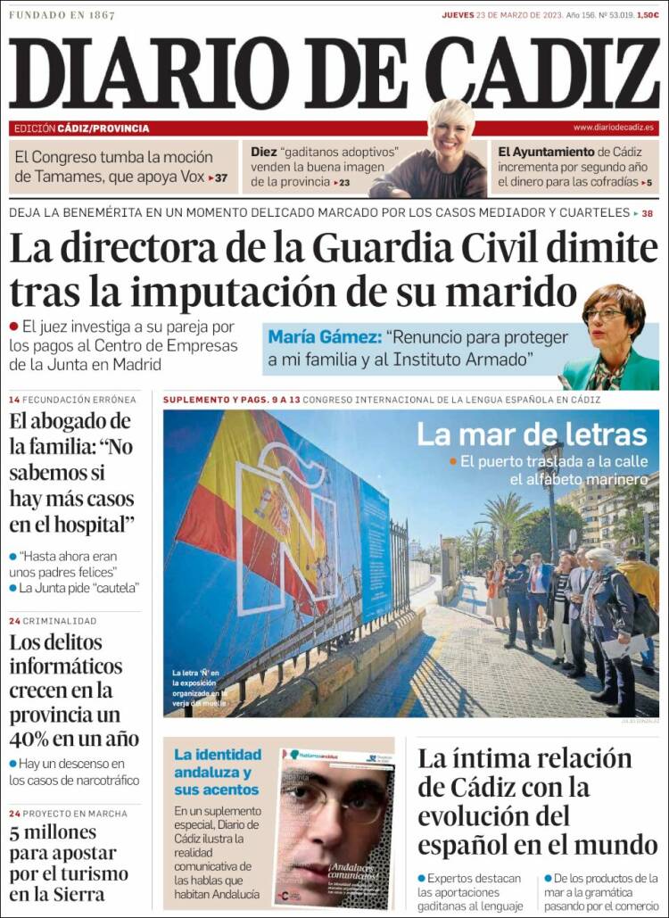 Portada de Diario de Cádiz (España)