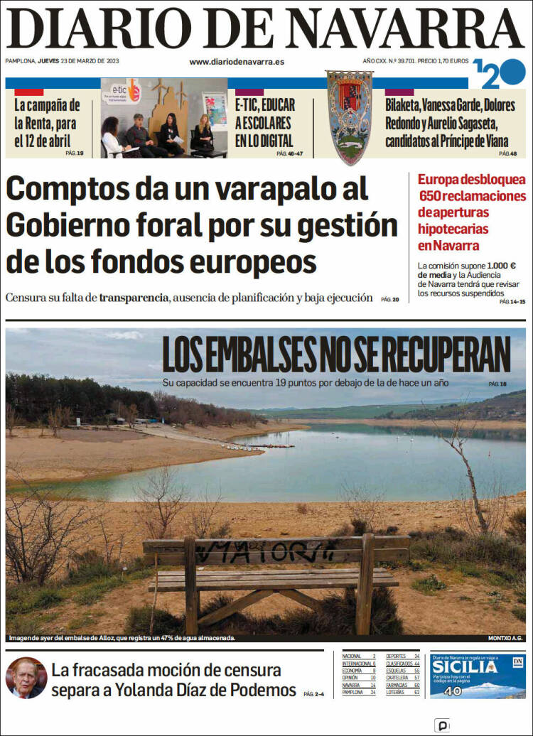 Portada de Diario de Navarra (España)