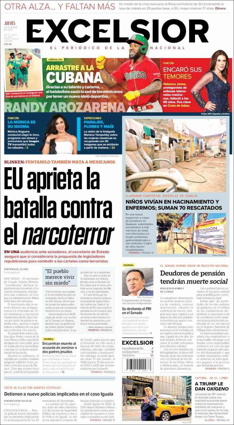 Portada de Excelsior (M&eacute;xico)