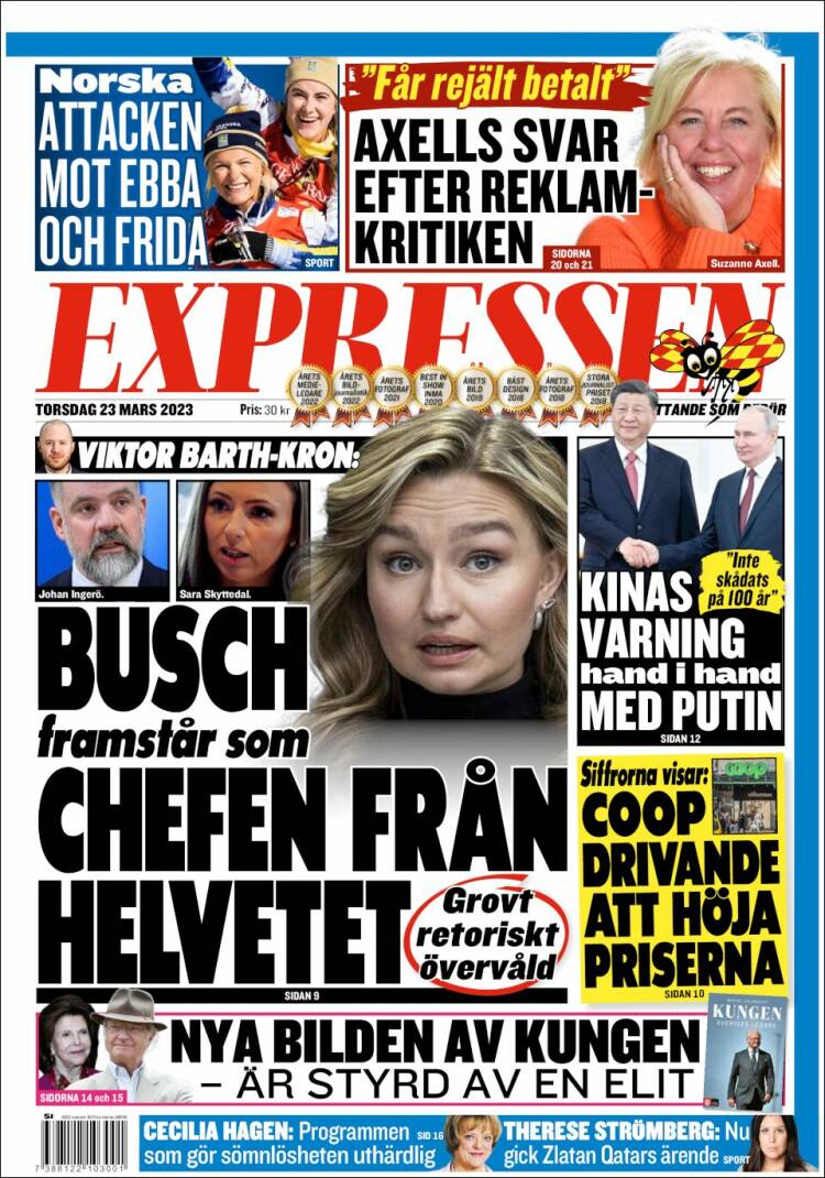 Portada de Expressen (Suecia)