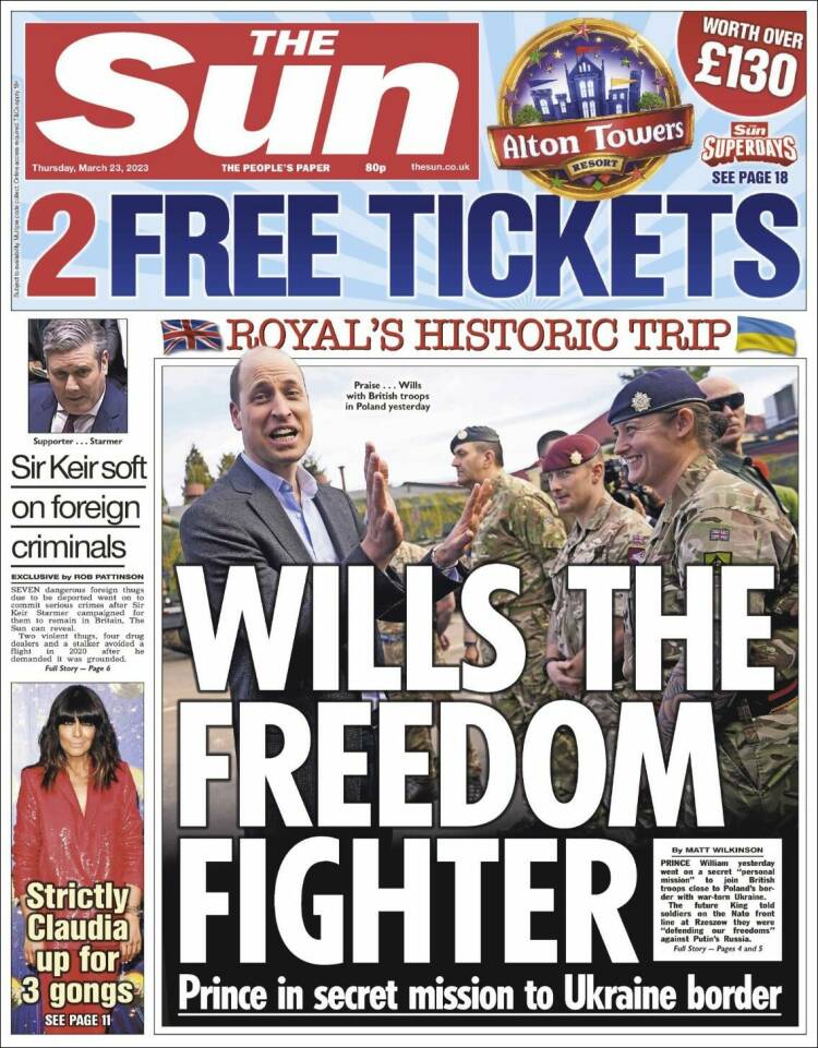 Portada de The Sun (Reino Unido)