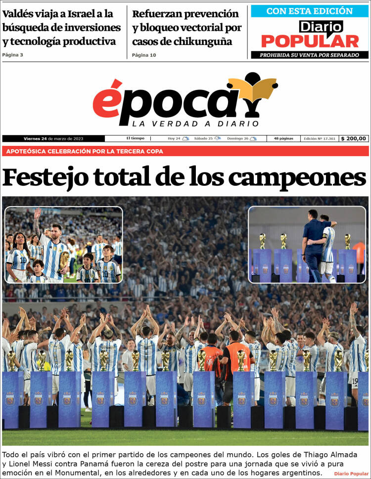 Portada de Diario Época (Argentina)