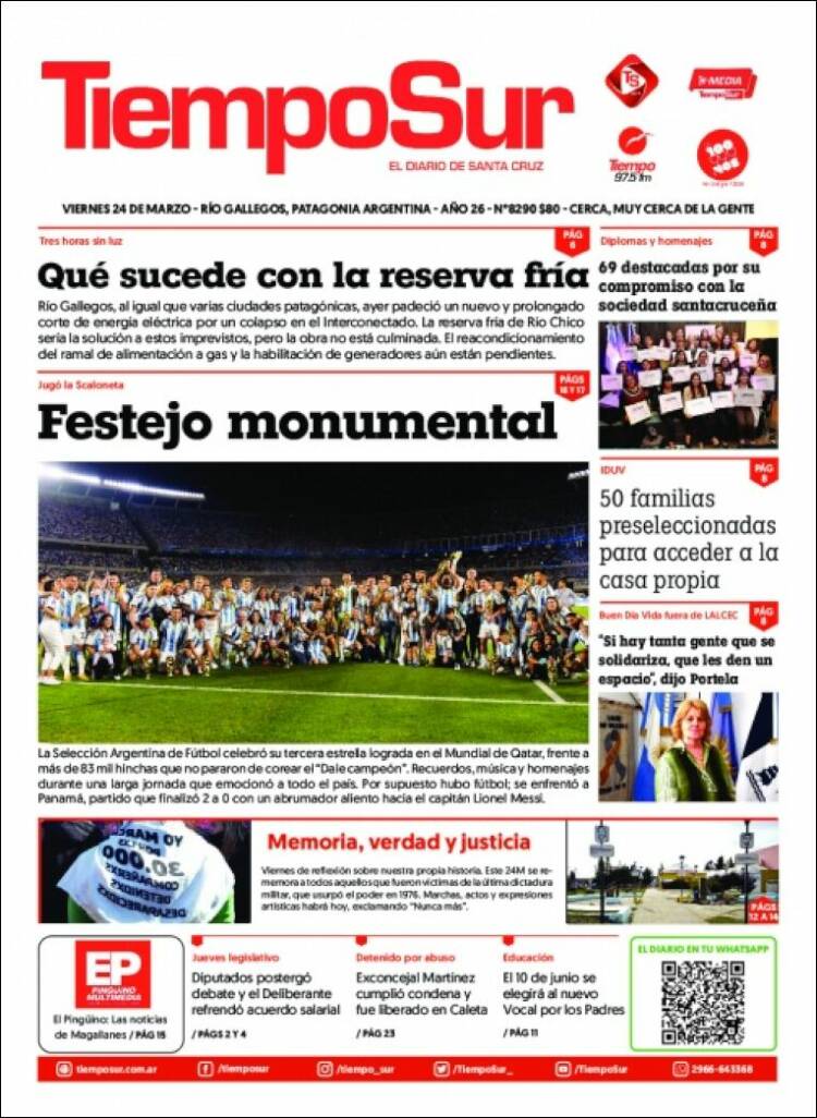 Portada de Tiempo Sur (Argentina)