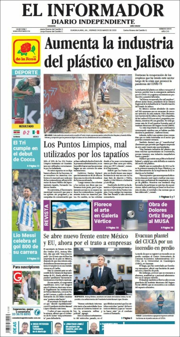 Portada de El Informador (México)