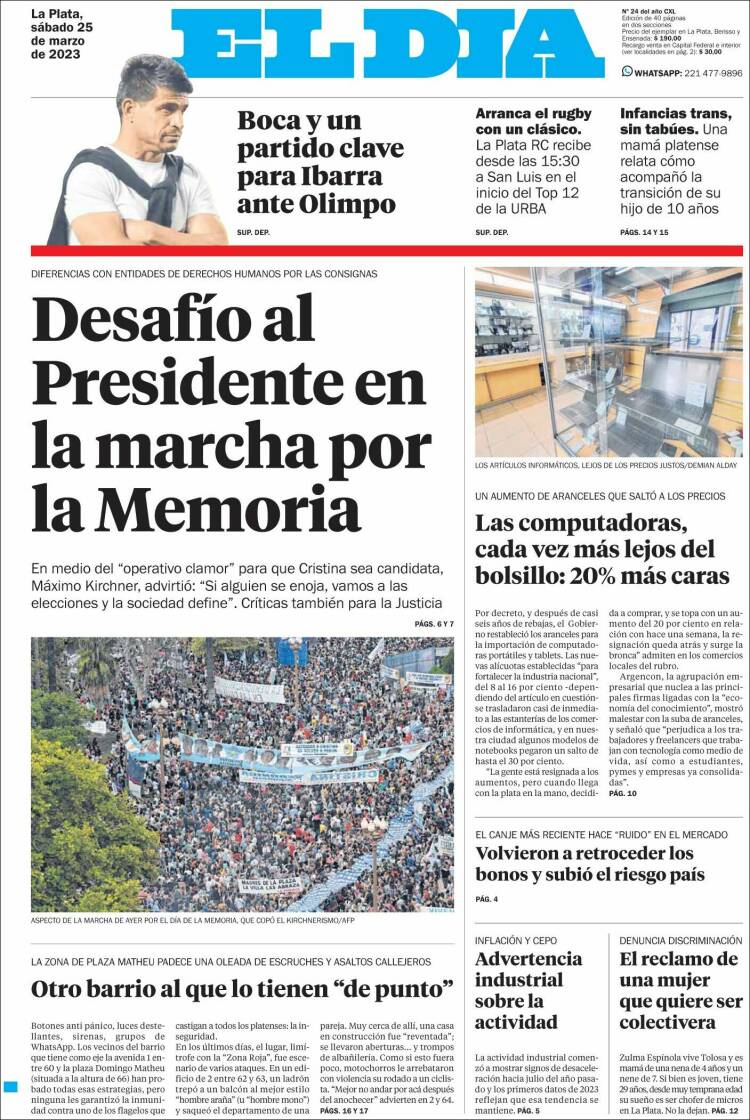 Portada de El Día de la Plata (Argentina)