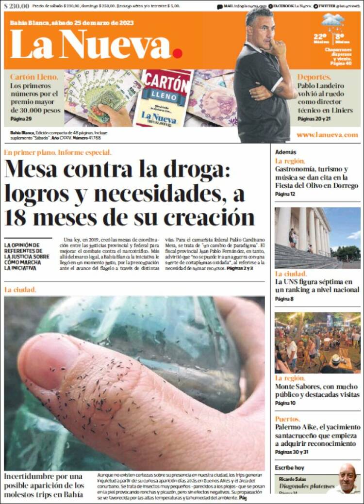 Portada de La Nueva Provincia (Argentina)